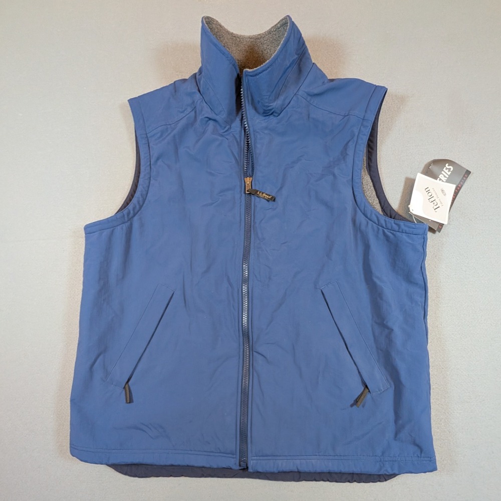 L.L. Bean Polartec 200 Series Vest Mens XL Tall Blue Fleece Lined Teflon